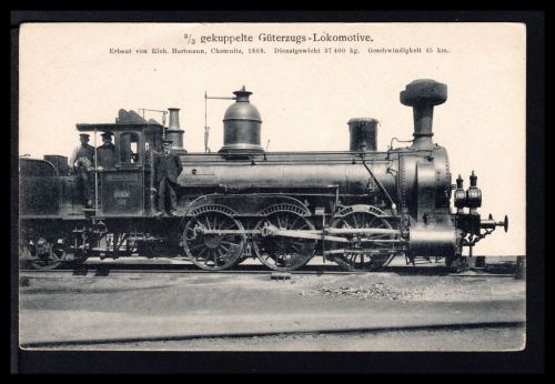 AK Dampflokomotive 3/3 gekuppelte Güterzug-Lokomotive 1868