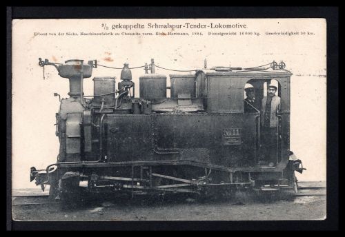 AK Dampflokomotive 3/3 gekuppelte Schmalspur-Tender-Lokomotive 1884