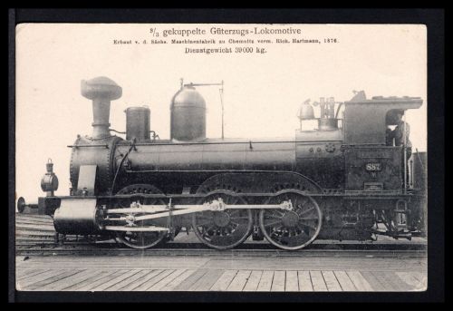 AK Dampflokomotive 3/3 gekuppelte Güterzug-Lokomotive 1876