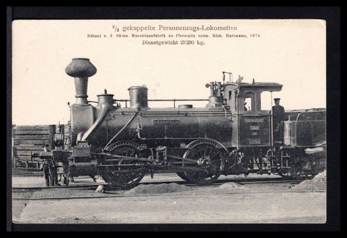 AK Dampflokomotive 2/2 gekuppelte Personenzug-Lokomotive 1874