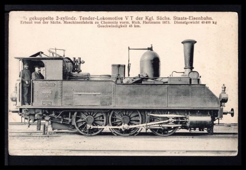 AK Dampflokomotive 3/3 gekuppelte 2 zyl. Tender-Lokomotive V T 1873
