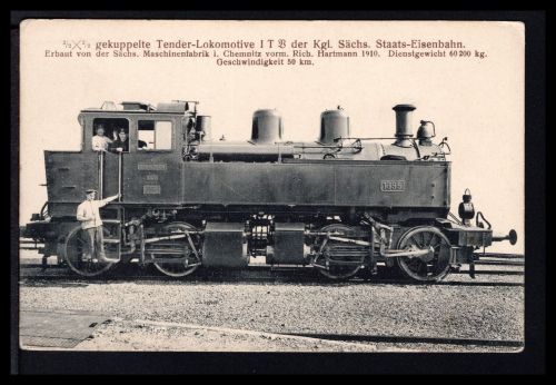 AK Dampflokomotive 2/2 x 2/2 gekuppelte Tender-Lokomotive I T 1910