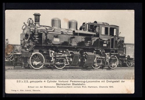 AK Dampflokomotive 2/2 x 2/2 gekup. Verbund-Personenzug-Lokomotive 1910