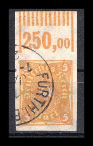 Deutsches Reich Infla MiNr. 205 U W OR gestempelt Fotoattest Weinbuch