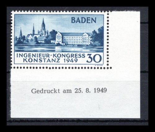 franz. Zone Baden MiNr. 46 II Br u II postfrisch Fotoattest Weinbuch