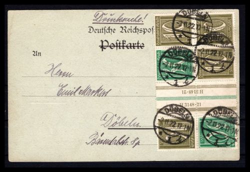 Deutsches Reich MiNr. 2 x KZ 9 u.a. Mischfrankatur Fotoattest Weinbuch