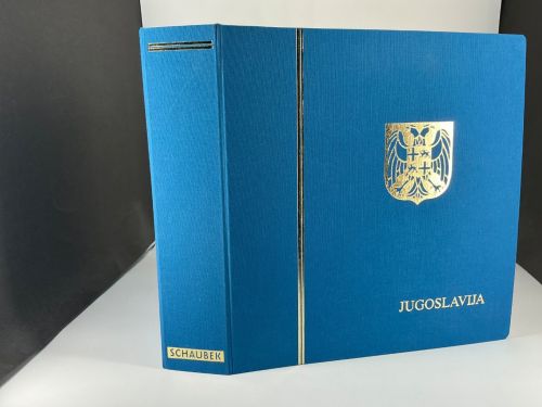 Schaubek Ganzleinen Schraubbinder mit Prägung Jugoslawien neuwertig