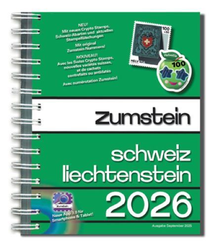 Zumstein Schweiz/Liechtenstein Briefmarken-Katalog 2026, mit Spiralbindung Neu