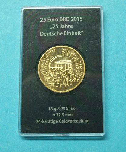Bund 2015 25 Euro "25 Jahre Deutsche Einheit" vergoldet ST