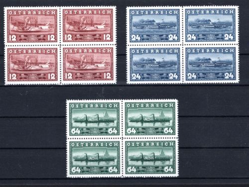 Österreich MiNr. 639-641 postfrisch als 4er Blöcke