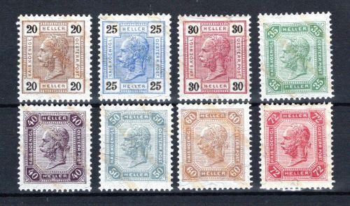 Österreich MiNr. 111-118 mit Falz