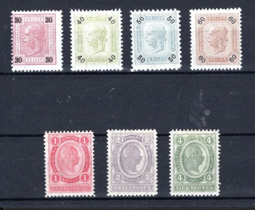 Österreich MiNr. 77-83 mit Falz