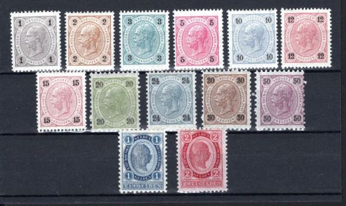 Österreich MiNr. 50-62 mit Falz