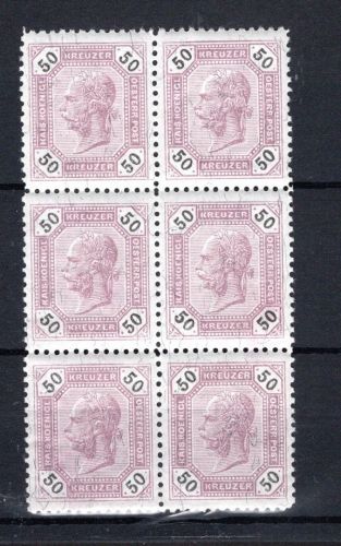 Österreich MiNr. 60 postfrisch als 6er Block