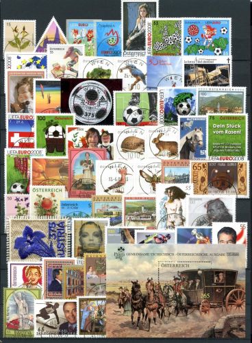 Österreich Jahrgang 2008 gestempelt mit Versandstellenstempel