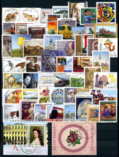 Österreich Jahrgang 2010 gestempelt mit Versandstellenstempel