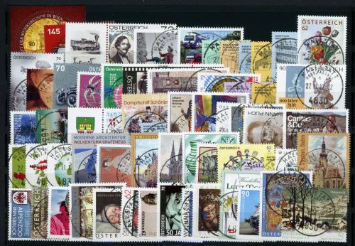 Österreich Jahrgang 2012 gestempelt mit Versandstellenstempel