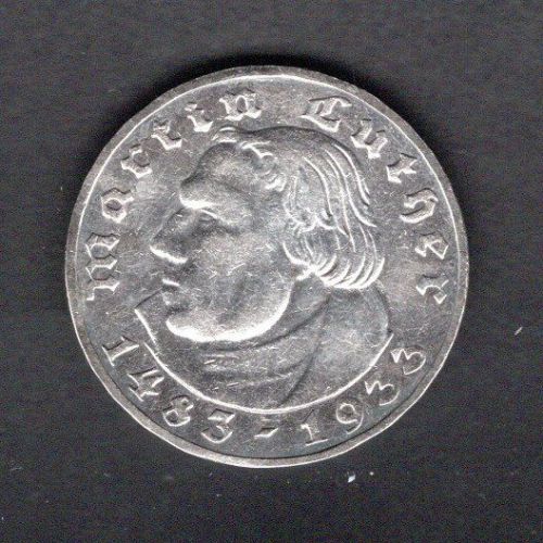 Deutsches Reich 1933 E 2 Reichsmark Martin Luther