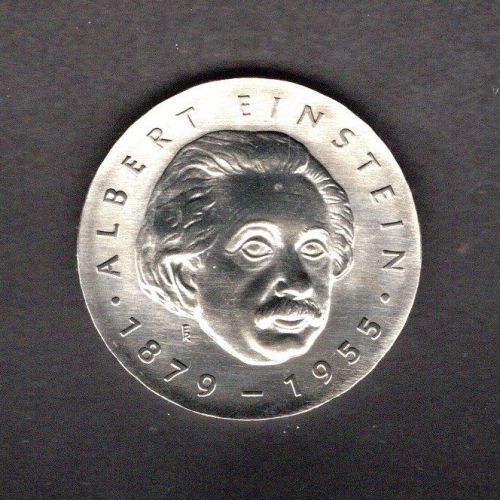 DDR 1979 5 Mark Albert Einstein, Originalmünze ST