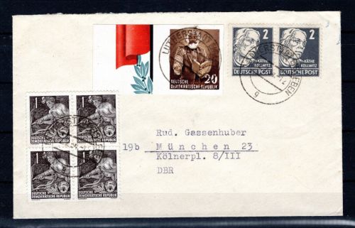 DDR MiNr. 388 B u.a. Mischfrankatur