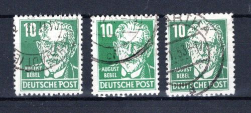 DDR MiNr. 330 v a X I, v b X I, z X II gestempelt geprüft Paul/ Schönherr