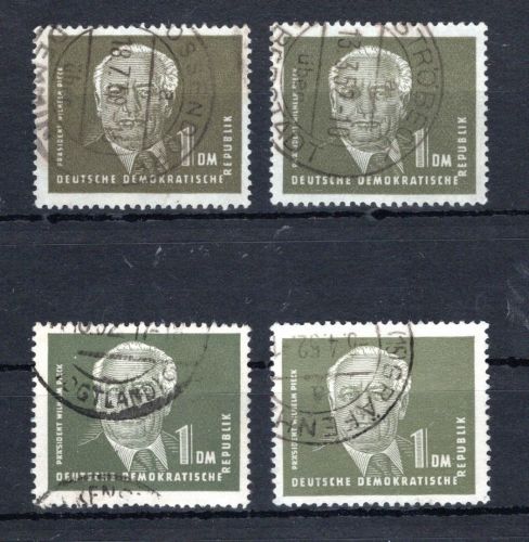 DDR MiNr. 253 a, ba, bb, bc gestempelt geprüft Weigelt
