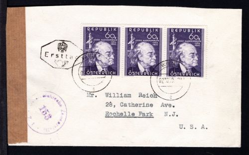 Österreich MiNr. 951 Ersttagsbriefe/ FDC 3er Streifen, oben beschnitten