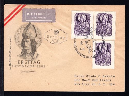 Österreich MiNr. 936 (3x) Ersttagsbriefe/ FDC auf Flugpost