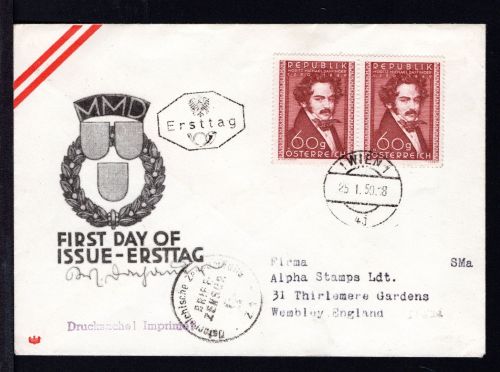 Österreich MiNr. 948 Ersttagsbriefe/ FDC waag. Paar, Zensur