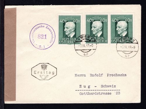 Österreich MiNr. 941 (3x) Ersttagsbriefe/ FDC Zensur