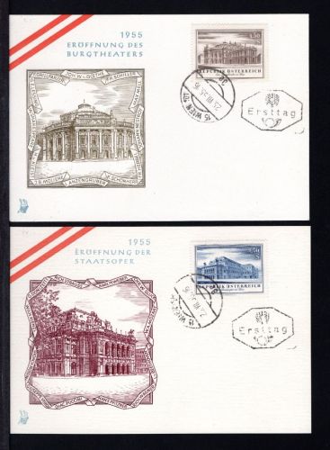 Österreich MiNr. 1020-1021 Ersttagsbriefe/ FDC auf Karten