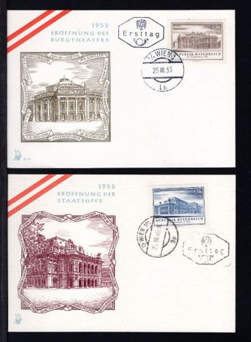 Österreich MiNr. 1020-1021 Ersttagsbriefe/ FDC auf Karten