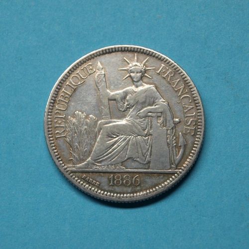 Frankreich Indochina 1886 Piastre de Commerce