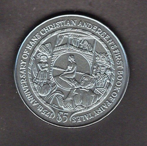 Brit. Jungferninseln 2010 5 Dollars Hans Chr. Anders, Titanium blau ST