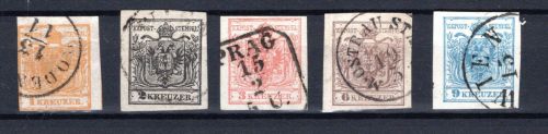 Österreich Kaisertum MiNr. 1-5 gestempelt