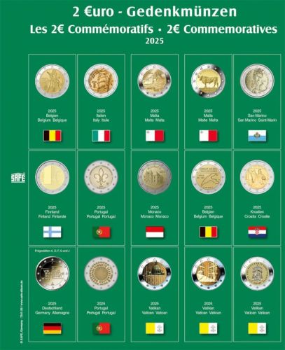 Safe Premium Münzblatt für 2€-Münzen des Jahres 2025 Nr. 7341-39 Neu