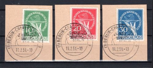 Berlin MiNr. 68-70 Briefstück mit Sonderstempel, geprüft Schlegel