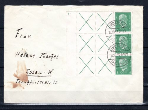 Deutsches Reich MiNr. W 27.3 (3x) Mehrfachfrankatur