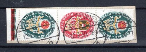 Deutsches Reich Zusammendruck MiNr. S 69 Briefstück