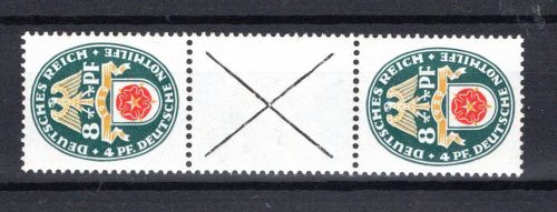 Deutsches Reich Zusammendruck MiNr. S 73 mit Falz