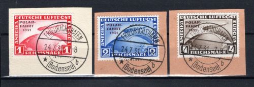 Deutsches Reich Weimar MiNr. 456-458 Briefstück Fotoattest Schlegel