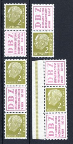 Bund Zusammendrucke MiNr. S 13 - S 16 postfrisch