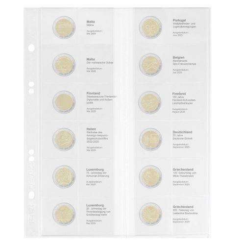 Lindner Vordruckblatt Publica M für 2 Euro-Gedenkmünzen MU2E37 Neu