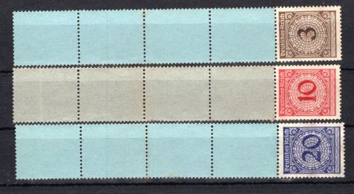 Deutsches Reich MiNr. 338 + 340-341 W, RE 1 + 4 LF postfrisch