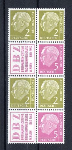 Bund Zusammendruck MiNr. S 14 + W 6 postfrisch