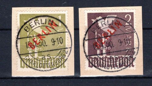 Berlin MiNr. 33-34 Briefstück Vollstempel, tiefst geprüft Schlegel