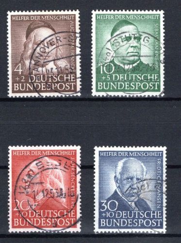 Bund MiNr. 173-176 gestempelt höchster Wert geprüft Schlegel