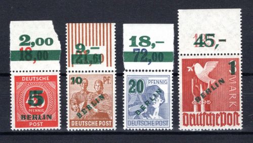 Berlin MiNr. 64-67 Oberrand postfrisch geprüft Schlegel