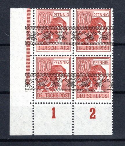 Bi-Zone MiNr. 49 I a postfrisch als 4er Block, geprüft Schlegel