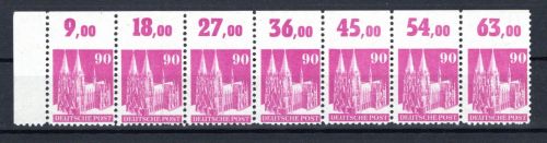 Bi-Zone MiNr. 96 I Ues postfrisch als 7er Streifen Eckrand